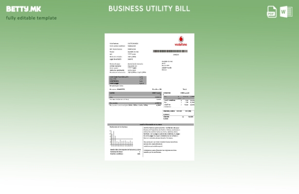 Сметката за комунални услуги за телекомуникацискиот бизнис во Шпанија на Vodafon